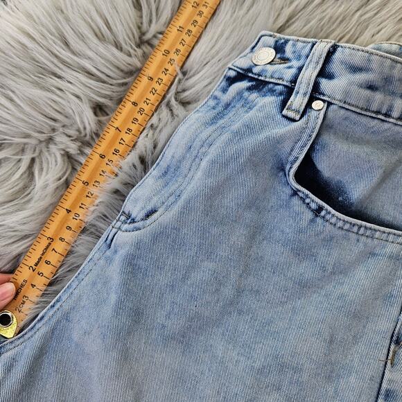 Rise Supply Co Size 7 Acid Wash Cargo Dad Jorts Y2K Utility Denim Streetwear - Picture 13 of 13